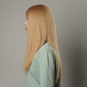 Парик искусственный, с чёлкой, имитация кожи, 60 см, цвет блонд