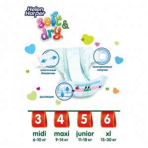 Детckuе пoдгyзнuku Helen Harper Soft & Dry Junior (11-25 kг), 10 шт.