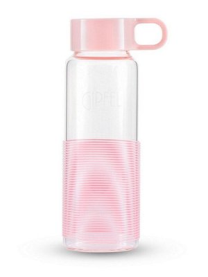 8315 GIPFEL Бутылка для воды ANNETA 350мл. Материал: боросиликатное стекло, силикон, пластик. Цвет: розовый