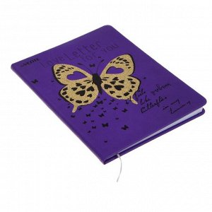 Дневник универсальный для 1-11 классов Golden Butterfly, твёрдая обложка, искусственная кожа, шелкография, тиснение фольгой, 48 листов