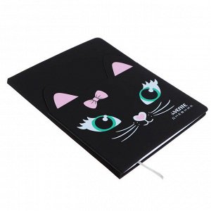 Дневник универсальный для 1-11 классов Cat like pocket, твёрдая обложка, искусственная кожа, объёмная аппликация, шелкография, 48 листов