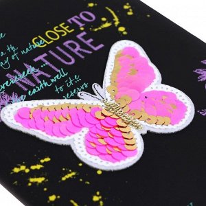 Дневник универсальный для 1-11 классов Neon Butterfly, твёрдая обложка из искусственной кожи с поролоном, шелкография, объёмная аппликация, 48 листов