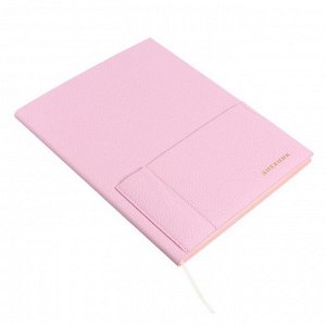 Дневник универсальный для 1-11 классов Light pink with pocket, твёрдая обложка из искусственной кожи, с поролоном, тиснение фольгой, ляссе, 48 листов