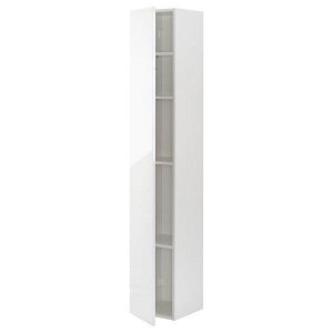 FISKÅN ФИСКОН Высокий шкаф с дверцей, глянцевый/белый 30x30x180 см