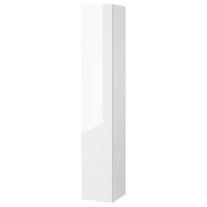FISKÅN ФИСКОН Высокий шкаф с дверцей, глянцевый/белый 30x30x180 см