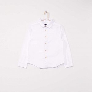Рубашка из ткани оксфорд с длинными рукавами - белый