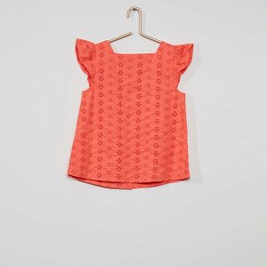 Блузка из хлопка - оранжевый