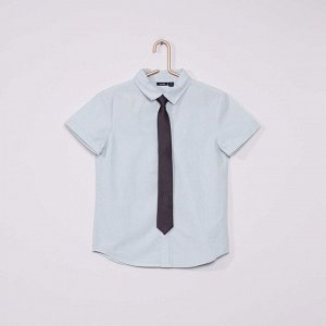 Рубашка Оксфорд и галстук - голубой
