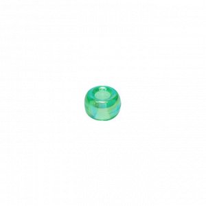 Бусины (уп. 100 гр) пластик диам. внешн.9/внутр.4 мм Т-007 зеленый