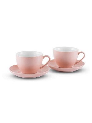 7161 GIPFEL Набор чайный MARIANNI (2 чашки 250мл, 2 блюдца). Материал керамика. Цвет: розовый