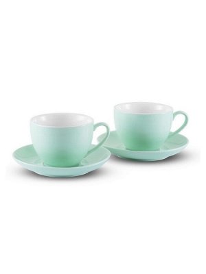 7176 GIPFEL Набор чайный MARIANNI (2 чашки 250мл, 2 блюдца). Материал керамика. Цвет: зеленый