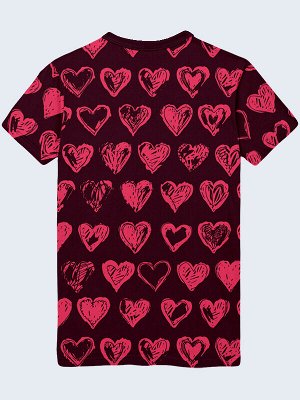 3D футболка Pink hearts