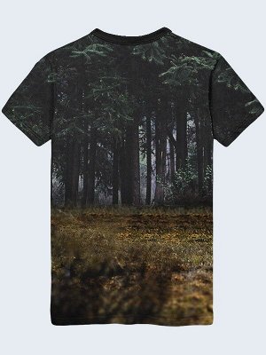 3D футболка Бурый медведь на поляне