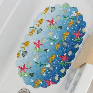 Коврик для ванны Доляна «Морские игры», 37?65 см