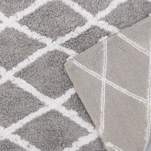 Набор ковриков для ванны AntiSlip, 2 шт: 50?80 см, 50?50 см, 100% хлопок, цвет серый