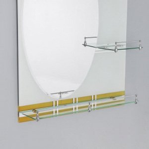 Зеркало в ванную комнату двухслойное Ассоona, 80?60 см, A602, 3 полки