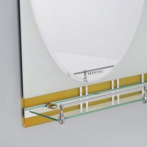 Зеркало в ванную комнату двухслойное Ассоona, 80?60 см, A602, 3 полки