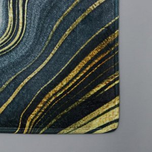 Коврик Доляна «Камень», 44x120 см, цвет малахитовый