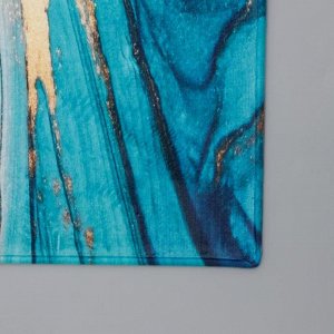 Коврик Доляна «Камень», 45x120 см, цвет бирюзовый