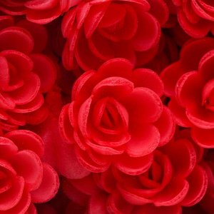 Вафельные розы малые, сложные, красные, 70 шт.