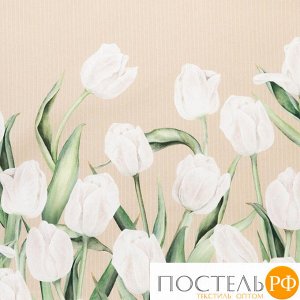Фартук "Этель" Белые тюльпаны 60*70 см, 100% хлопок, саржа 190 г/м2 5423067