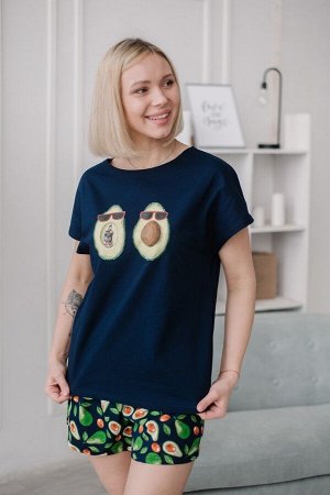 Женская пижама ЖП 022/5 "Ж" (Принт авокадо в очках)