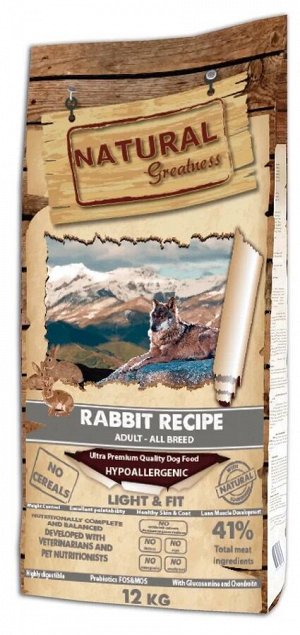 Natural Greatness Rabbit Recipe Light &amp; Fit сухой корм для собак 12 кг