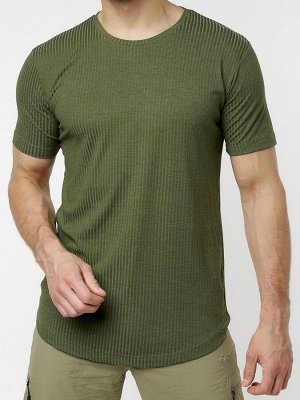 Мужская футболка однотонная хаки цвета 221487Kh
