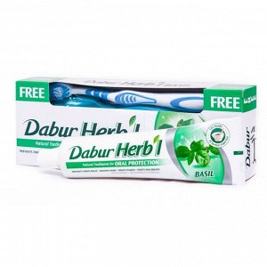 Зубная паста "Dabur Herb" с Базиликом + зуб.щетка