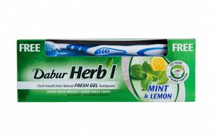 Зубная паста "Dabur Herb" с Мятой и лимоном + зуб.щетка