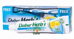 Зубная паста "Dabur Herb" с Солью и лимоном + зуб.щетка