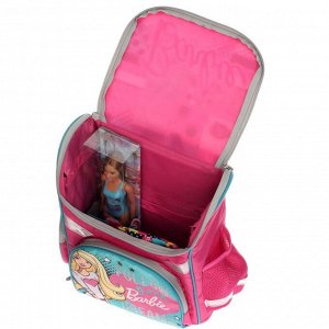 Ранец Стандарт Barbie, 35 х 26.5 х 13 см, с наполнением: мешок для обуви, пенал, в подарок кукла Barbie