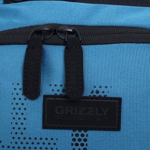 Рюкзак молодежный, Grizzly RU-130, 45x32x23 см, эргономичная спинка, отделение для ноутбука, джинсовый