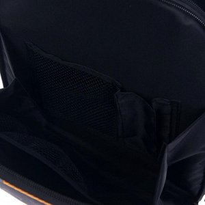 Рюкзак каркасный Stavia, 38 х 30 х 16 см, эргономичная спинка, "Скорость", чёрный/оранжевый