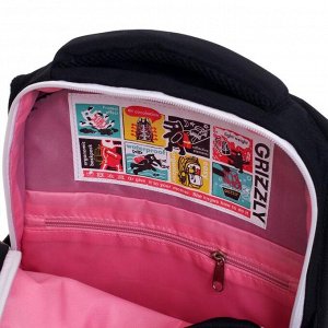 Рюкзак школьный, Grizzly RG-161, 38x26x20 см, эргономичная спинка, «Бабочка»