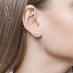 Серебряные серьги с жемчугом имитированным и жемчугом