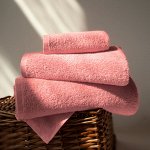 Набор из 3 полотенец однотон без бордюра  (Venera) (30х50 см + 50х80 см + 70х130 см) 360 г/м2, (4252 персиковый)