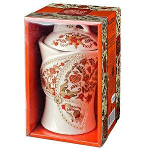 Чай HILLTOP чайница 'Цветочный орнамент' КОРОЛЕВСКОЕ ЗОЛОТО, керамика 100 г