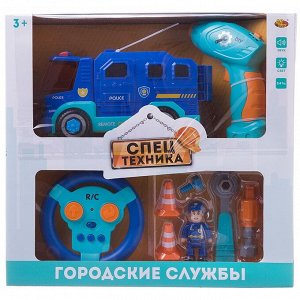 Машинка-конструктор на радиоуправлении Abtoys Cпецтехника "Городские службы" Полиция, со звуковыми и световыми эффектами104