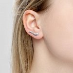 Серебряные серьги с фианитом и эмалью