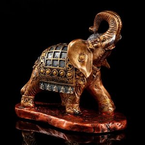 Сувенир "Слон бегущий", бронзовый, 27 см, микс
