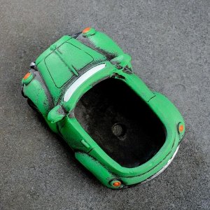 Горшок "Машинка" зеленый, 14х8х7см