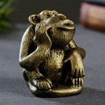 Фигура &quot;Обезьяна&quot; состаренная латунь, 6х8х7см