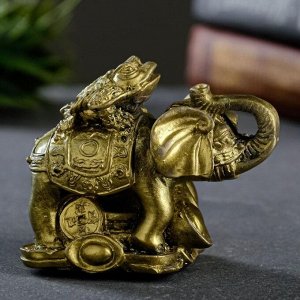 СИМА-ЛЕНД Фигура &quot;Слон на деньгах&quot; состаренное золото, 10х8,5х6см