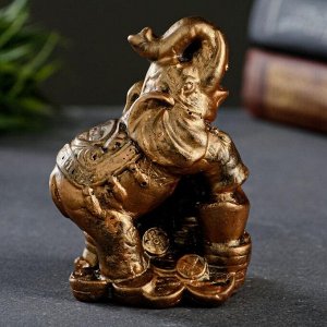 Фигура "Слон со слоненком на деньгах" бронза, 7х10х6см