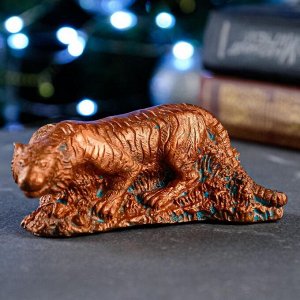 Статуэтка "Тигр на охоте" окисленная медь, 5х12см