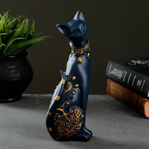 Статуэтка "Кошка" темно-синяя, 20х8см