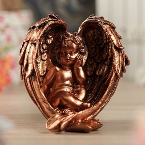 Статуэтка "Ангел сидит в крыльях", бронза