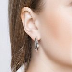 Серьги конго из серебра с алмазной гранью 20 мм