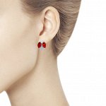Серебряные серьги с фианитом и эмалью